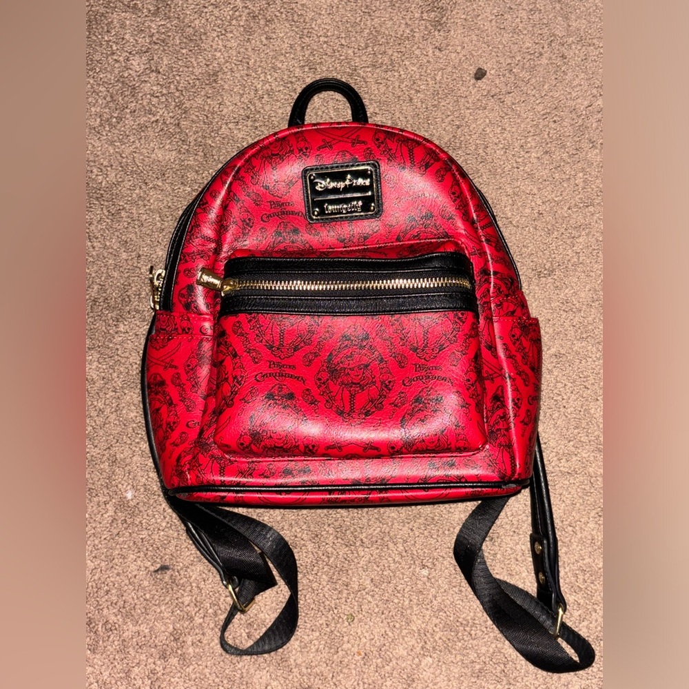 Disney Loungefly Pirates of the Caribbean red backpack good condition